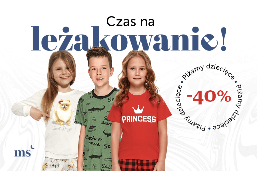Piżamy dziecięce - kod rabatowy -40%